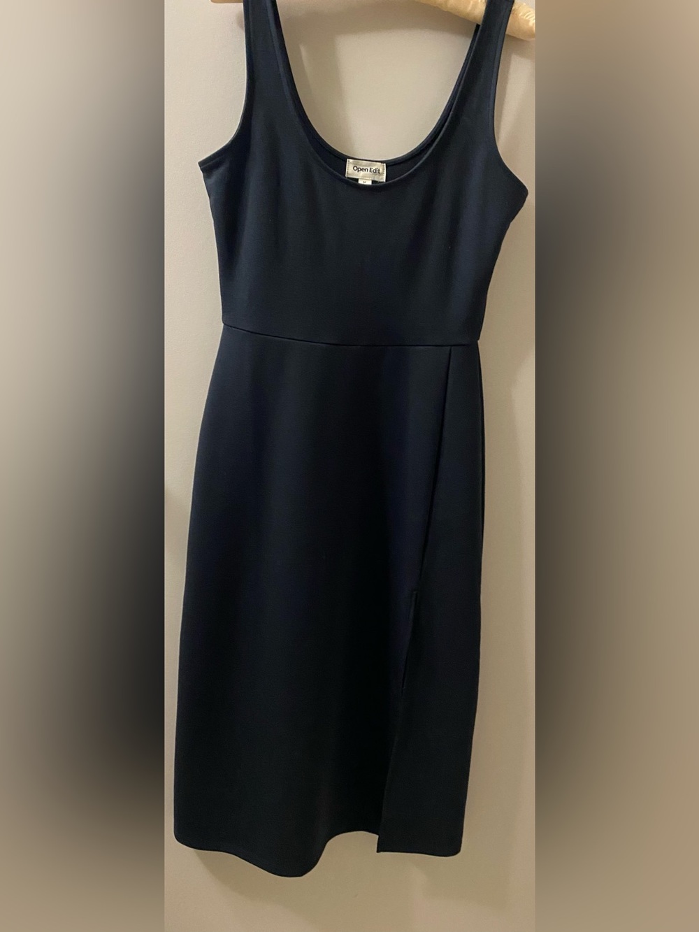 Open Edit Black Midi Dress